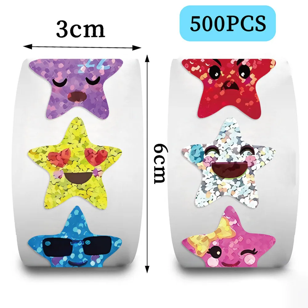 500개/롤 귀여운 별 모양 롤 스티커 DIY 장 저널, 휴대폰, 태블릿, 선물용 종이 스티커 팝 스토어