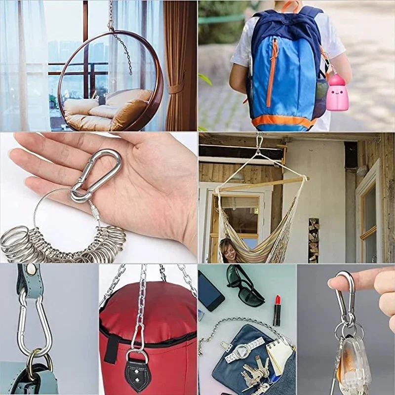 5/10/20pcs Mali Keverés Kibuggyan Puska Hirtelen időváltozás Horog Puska csipesz keychain kültéri kemping Hegymászás Gyalogtúra d-ring Felhólyagosodás keychain