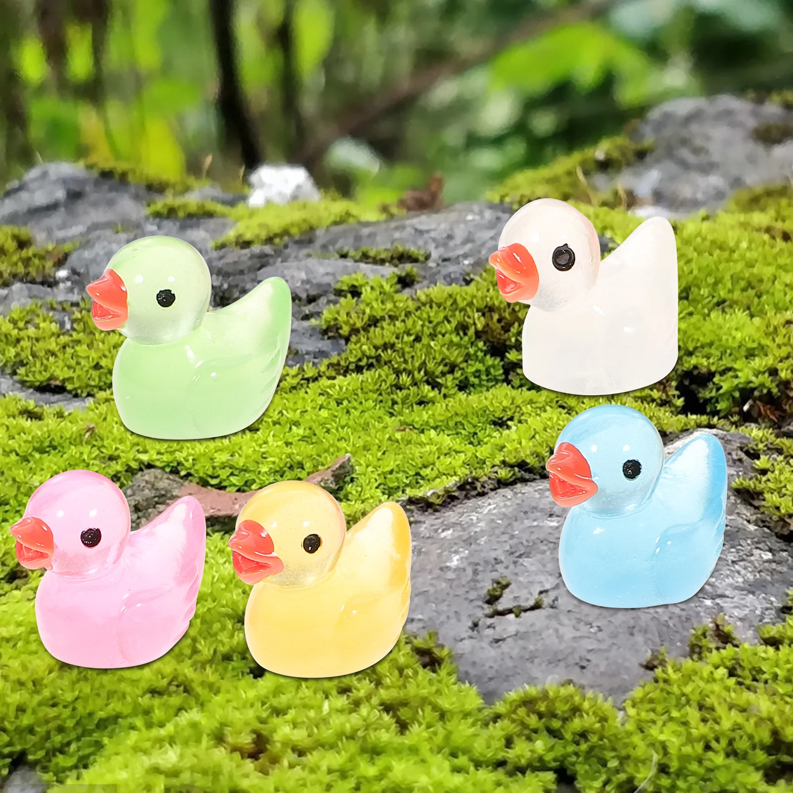 

Mini Resin Ducks Glow In The Dark Tiny Ducks Figures DIY Handicraft Micro Landscape Fairy Garden Party Decoration