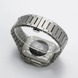 Luxury Titanium Strap for Apple Watch - Premium Business Band Bracelet (Titanium Color)