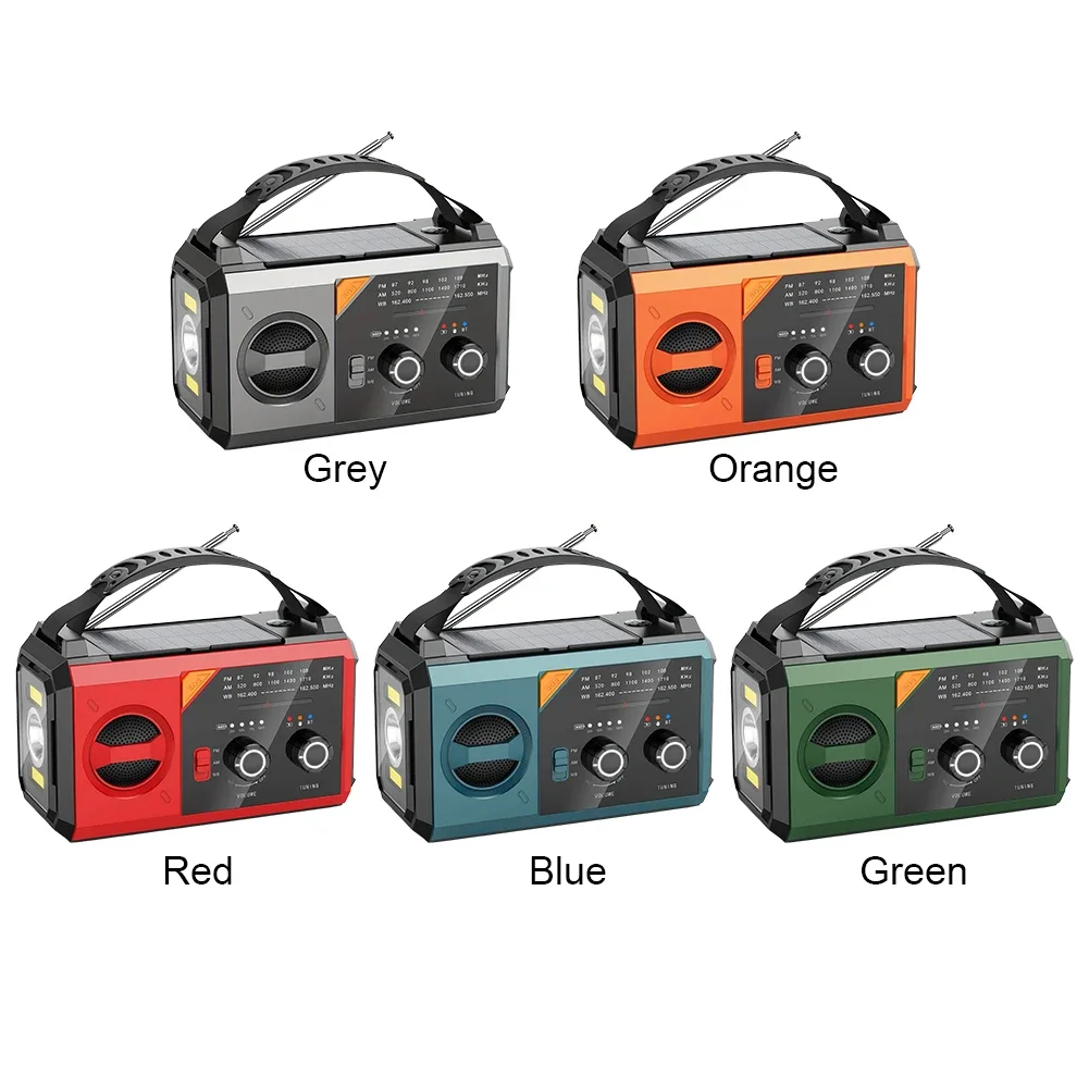 20000mAh Solar Emergency Weather Radio Flashlight & Reading Light AM FM NOAA SOS Alarm Compass Cell Phone Charger for Emergency