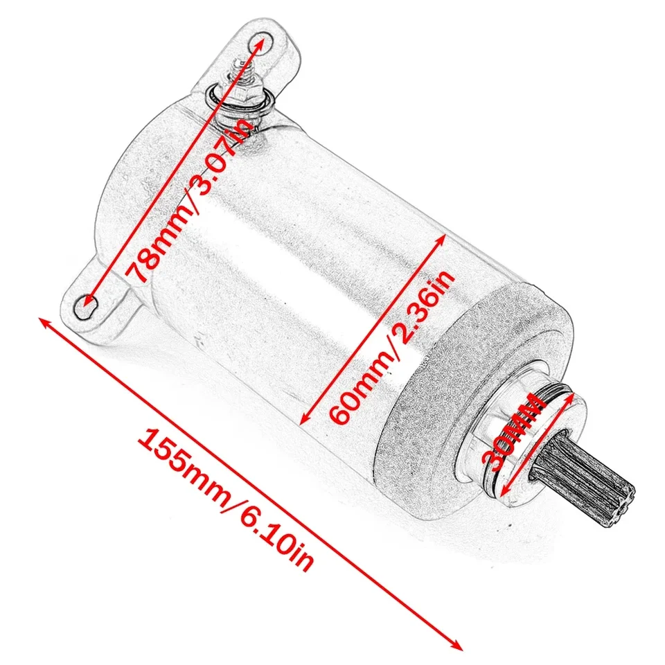GRFIT Pièces De Démarreur Pièces De Rechange De Moteur De Démarreur De Moto Pour Kawasaki KLF220 250 Bayou 220 2088-2002 250 2003-2011