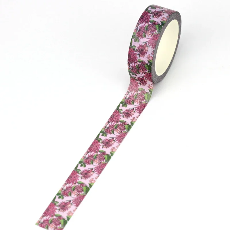 NEW 1PC 10M Decorative Beautiful Purple Flowers Washi Tape for Scrapbooking Journaing Adhesive Masking Tape Cute Stationery 3