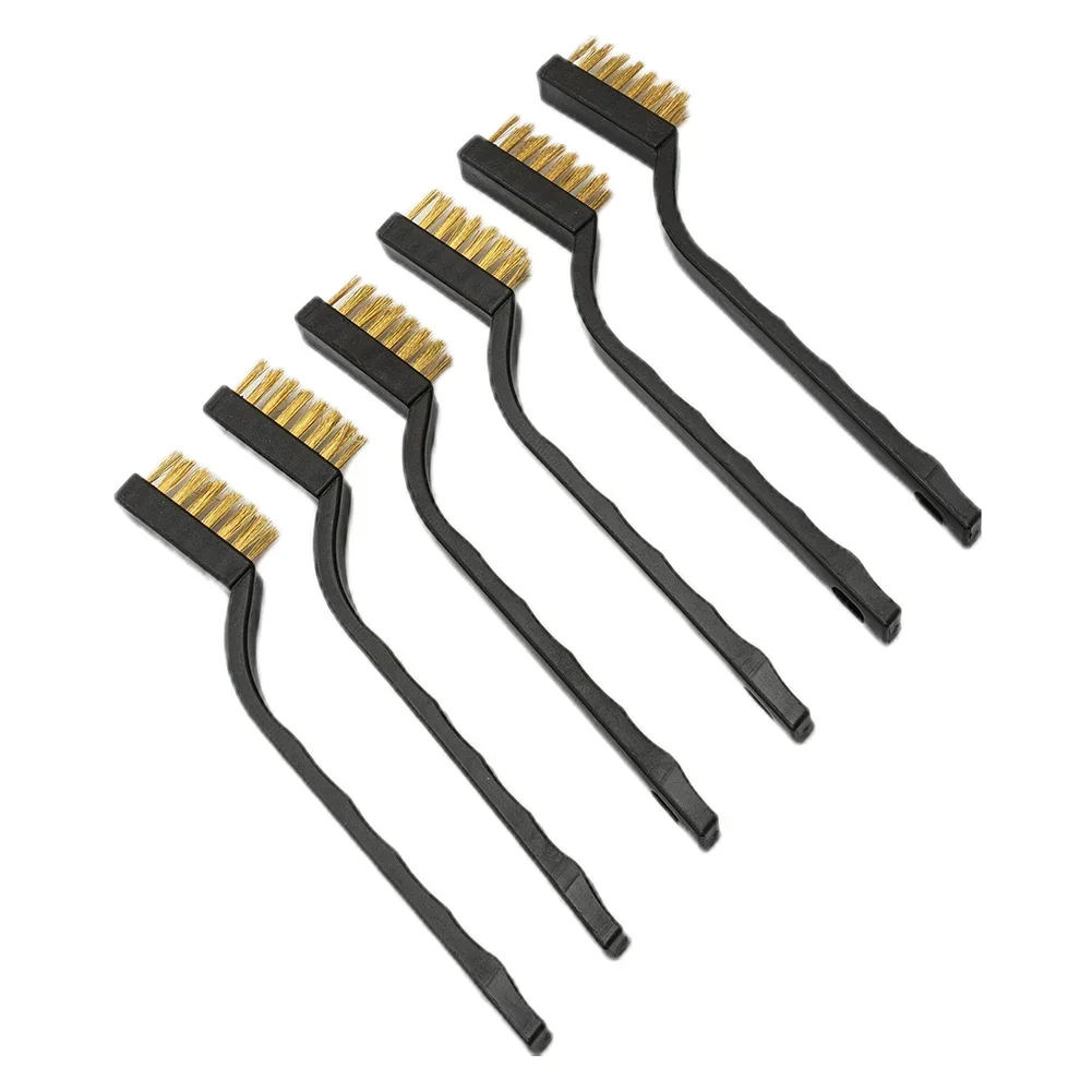 6Pcs/set Cleaning Brush Industrial Toothbrush Mini Copper Steel Wire Brush Stainless Steel Wire Dirt Hard Cleaning Tool
