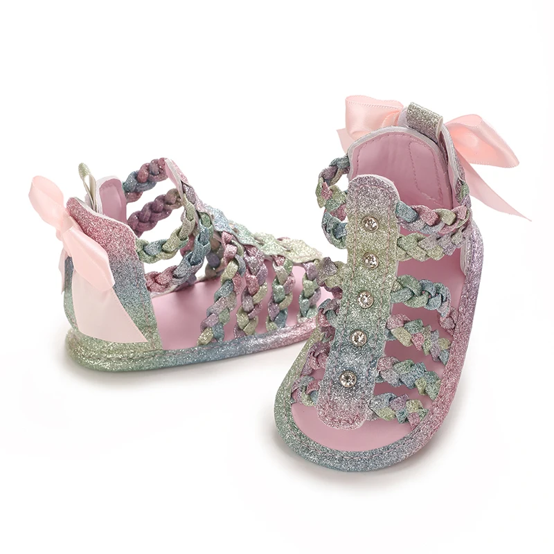Summer Versatile Colored Baby High Top Sandals With Anti Slip And Wear-Resistant Soft Sole For Newborn Walking Shoes 5