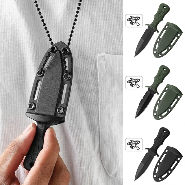 Portable Mini Tactical Knife Necklace Stainless Steel Edc Fruit