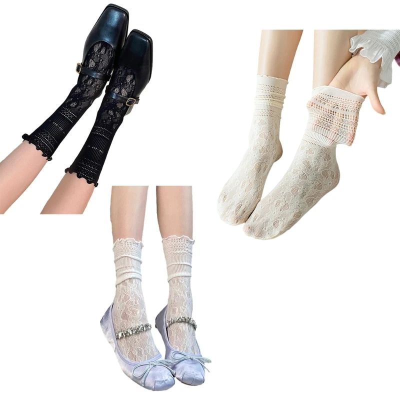 

1 Pair Princess Style Dress Socks Lolitas Socks Ankle Socks Cotton Socks T8NB