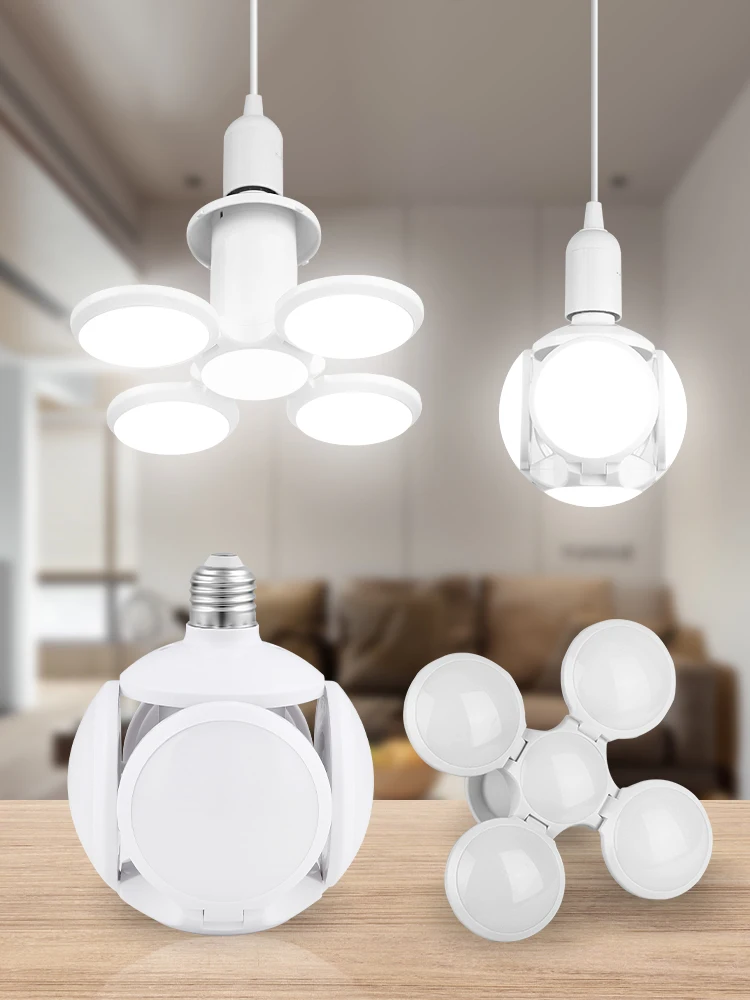 Led Ceiling Fan Lamp 30W 45W 60W Household Ceiling Lamp Indoor Kitchen Decoration Fan Leaf Globe