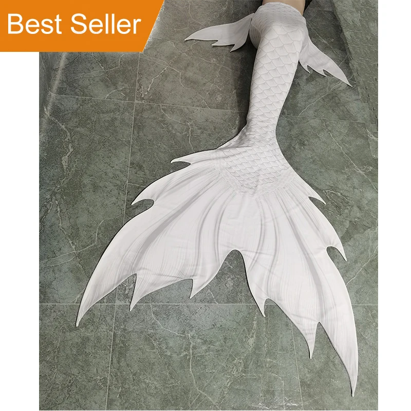 

White Colour Professional SSI PAD Training Mermaid Course Mermaid Skins Tail Suit Fish Skin Dress Can Match Mahina Fin Monofin