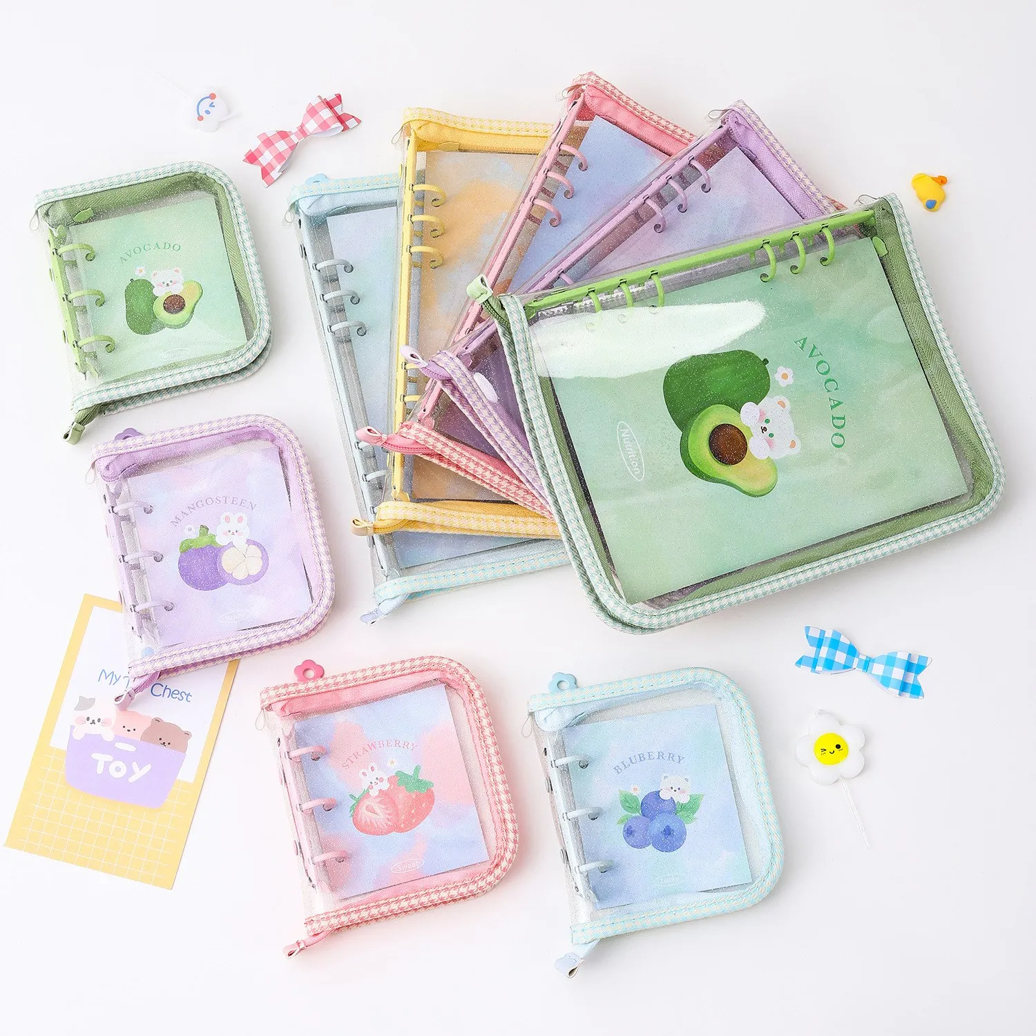 Kawaii Ins A5 A7 Mini Binder Kpop Photocards Collect Book Storage Album School Stationery kpop 3 hole card binder 3inch photo album macaron photocard holder album mini album for cards collect book