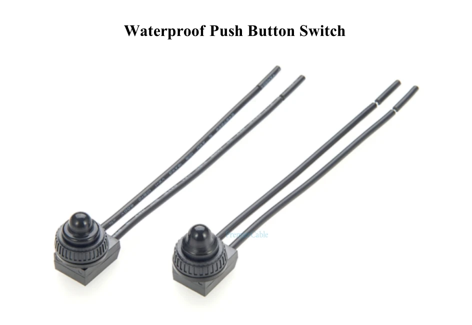 10 Stück IP65 wasserdichter Druckknopf-Ein-Aus-Schalter mit Leitungen, Draht, automatische Sperre, selbstsichernde Schalter, Drucktyp für Außenbeleuchtung – Detail 4