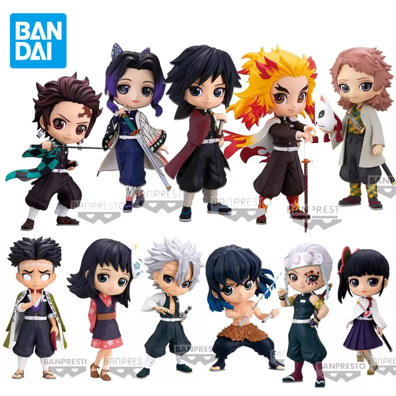 

BANDAI Original Demon Slayer Q posket Anime Figure Tanjirou Giyuu Shinobu Uzui Tengen Action Figure Toys For Kids Xmas Gift