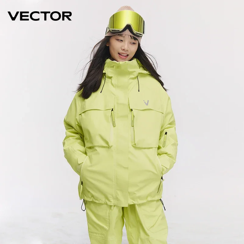 Ski Wear Women Man Hooded Sweater Reflective Trend Wear Thickened Warmth and Waterproof Ski Equipment Suit Waterproof raincoat