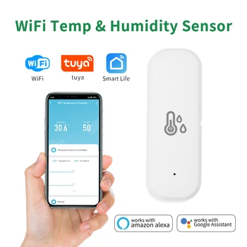 Tuya WiFi Temperature Humidity Sensor Home Automation Smart Life App Remote Control Monitoring With Alexa Google Home Voice 1