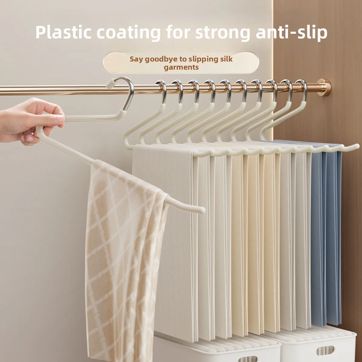 No-Brand Nordic Sle Non-Slip Goose-aped Pants Hanger Home Use Wardrobe Storage Organizer Invisible Clip for Hanging Trousers