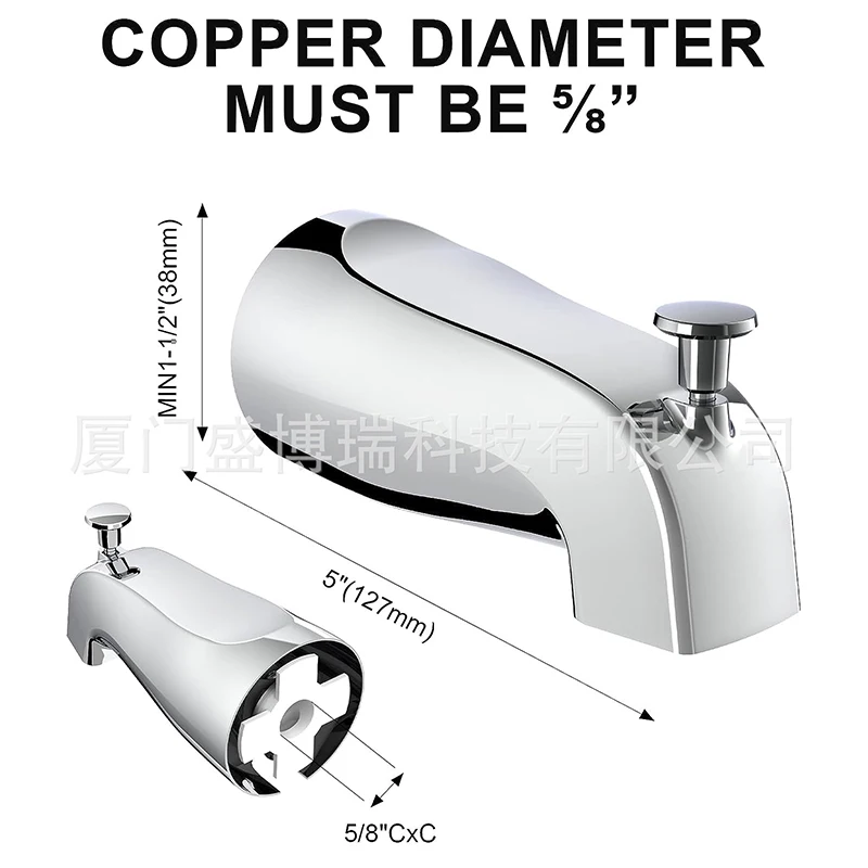 Multi-functional Pull Type Bathtub Faucet Zinc Alloy Durable Bathroom Tub Spout Inside Thread Bathtub Faucet Spout 3