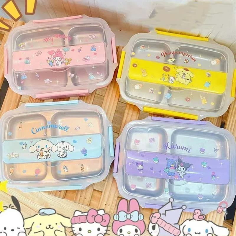 

Sanrio Kittys Kuromi Cinnamoroll почтовый Kawaii Ланч-бокс портативный студенческий офисный клерк с отделением для еды