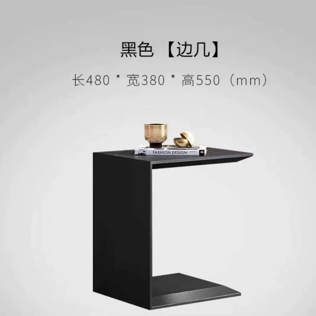 طاولة قهوة جانبية سوداء فاخرة بتصميم إيطالي بسيط م...