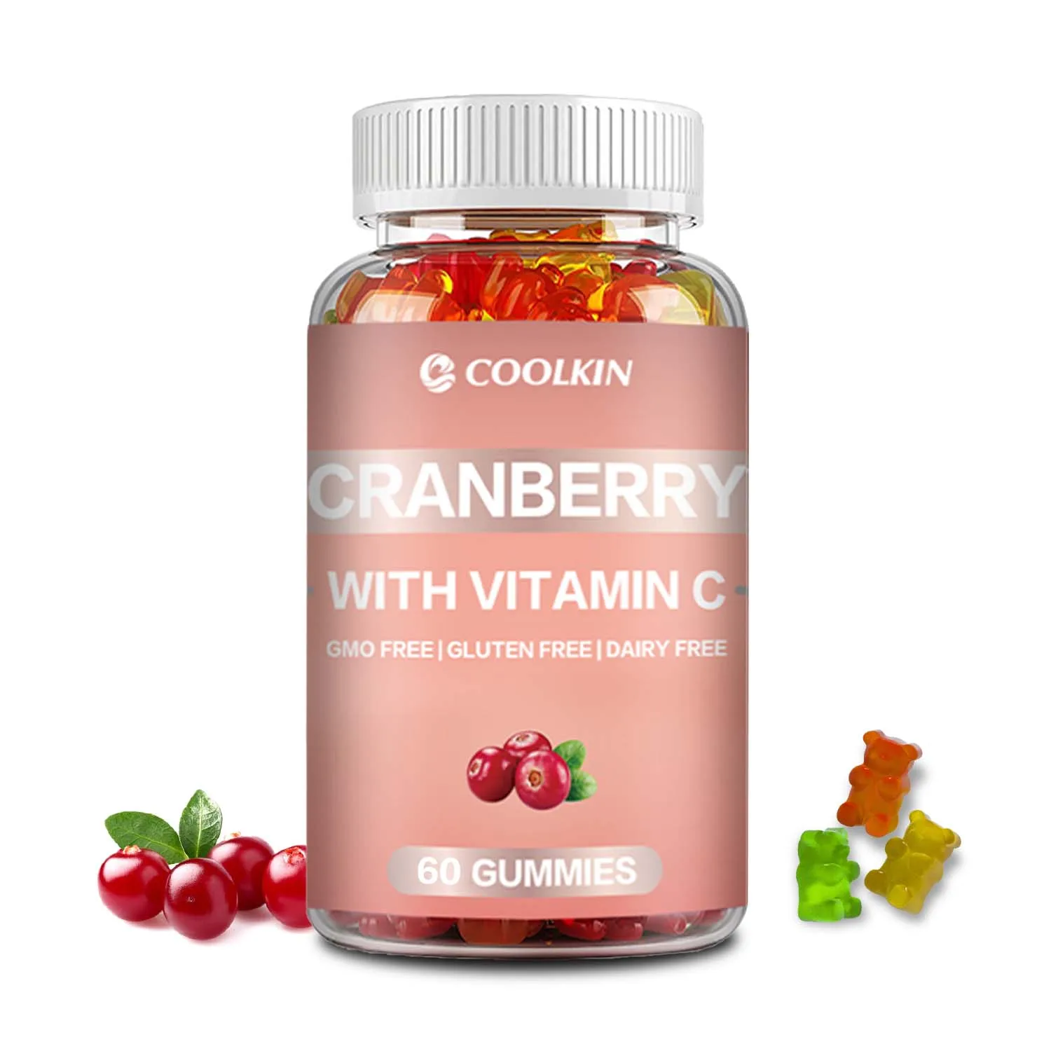 Cranberry + Vitamin C Gummies - for Bladder, Kidney and Urinary Tract Health, Detoxification and Immune Support - 60 Gummies