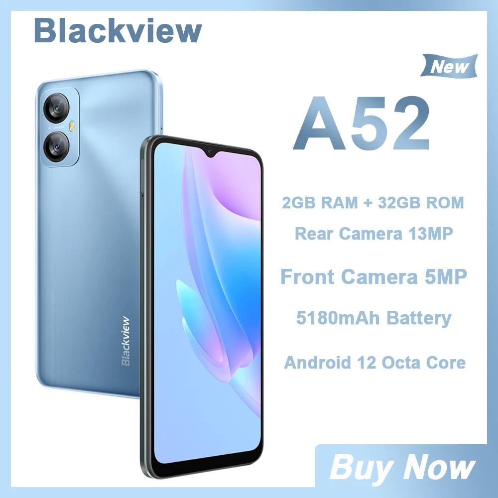 

Blackview A52 смартфон с 5,5-дюймовым дисплеем, восьмиядерным процессором, 6,5 мАч, 13 МП