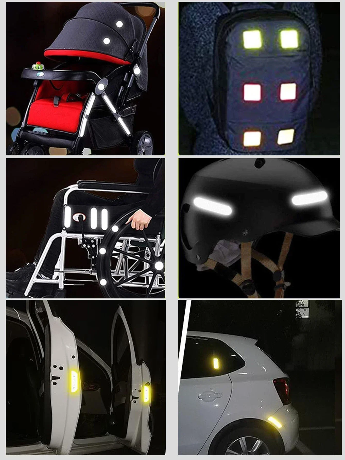 10PCS Baby Stroller Safety Warning Reflective Patch