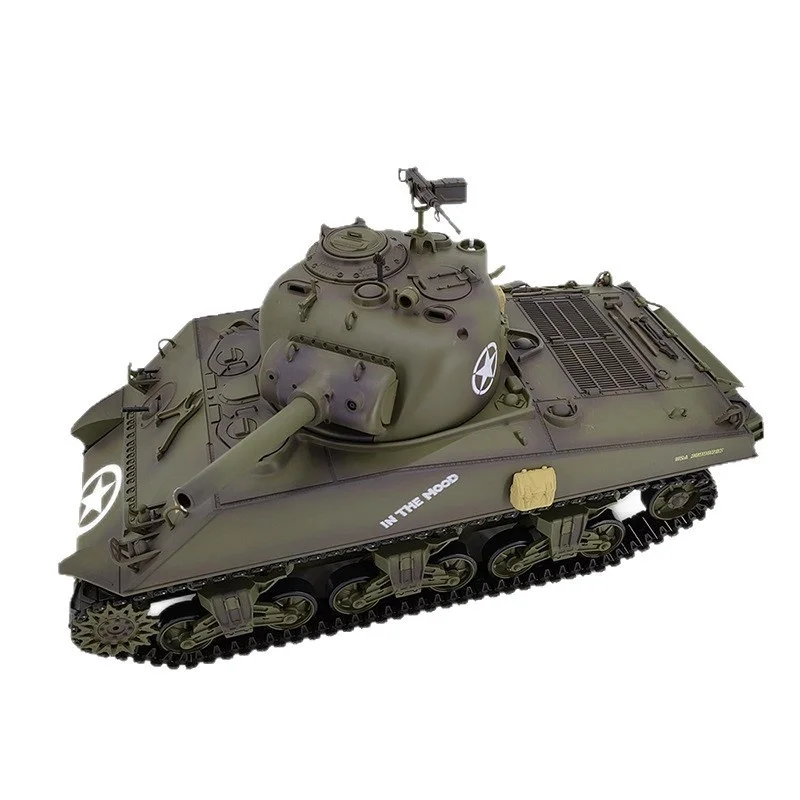 헝롱 무선 조종 전투 탱크 1:16 스케일 미국 M4A3 105MM 버전 7.0 군용 장갑 수집용 모델 RC 취미가이를 위한 제품
