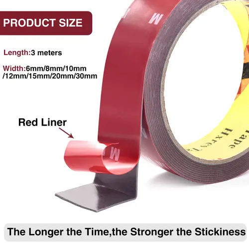 Extra Strong Double Sided Adhesive 3m Long 6-30mm Thick Acrylic Foam Adhesive Tape Sticker For Car Home Indoor High Temperature - Image 2