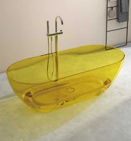 1500x750x550mm New Design Resin Freestanding Bathtub Online Celebrity Colored Transparent Muti-Sized Tub RS1038-1A 2