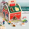 Baby Wooden Matching House Toys Montessori Toys Farm Animal Color Shape Sorting Building Blocks Early Education Games Gifts 1