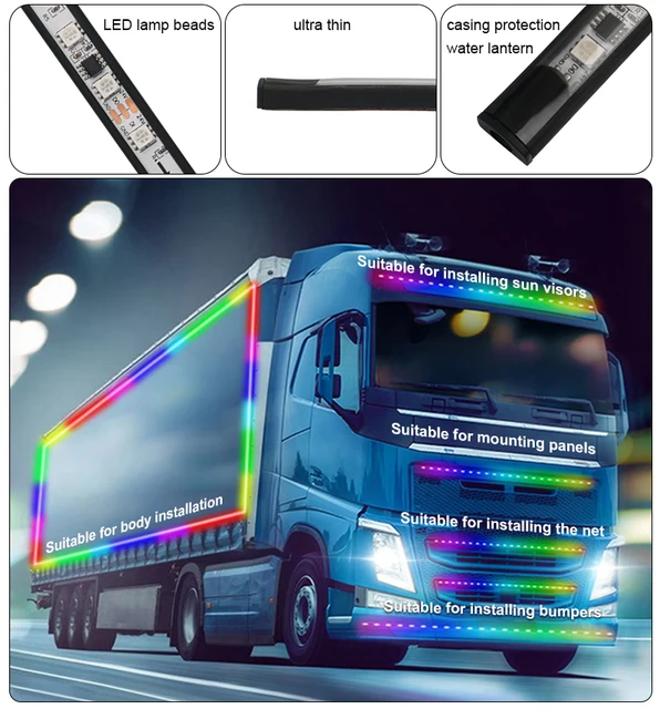 24V Barre de Lumière Extérieure à LED de Camion, MoreChioce Bande de  Lumineuse de Calandre de Camion Barre de Lumière LED Étanche IP67 Bande  Lumineuse