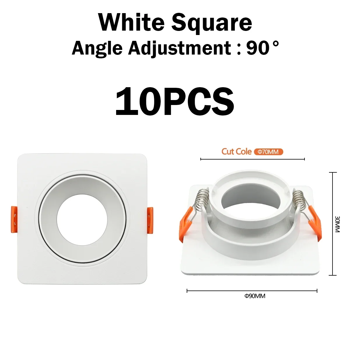 10pcs white square