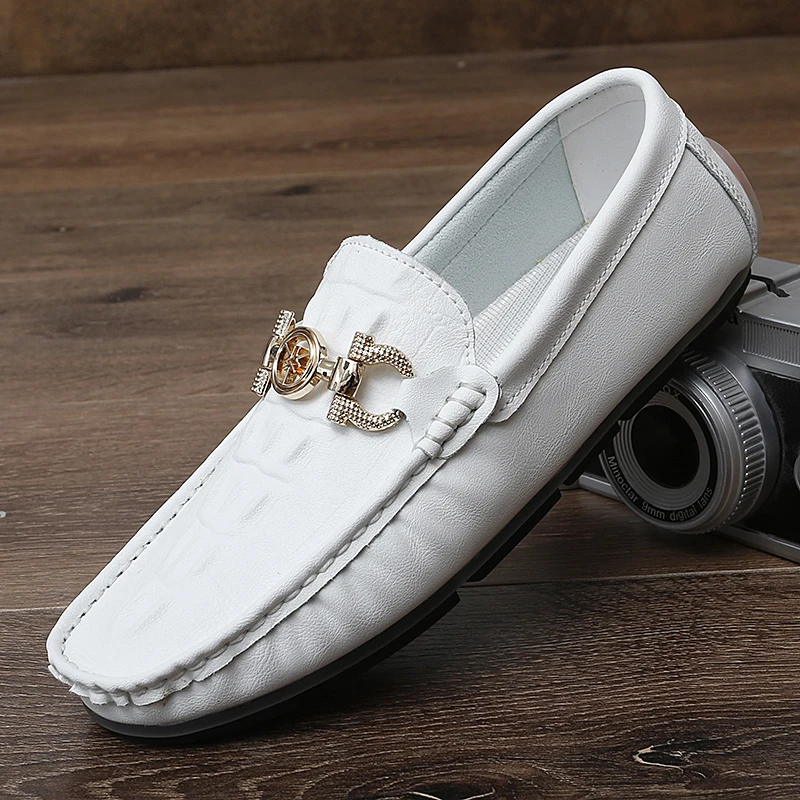

Luxury Brand Men Casual Shoes Yellow Daily Youth Popular Fashion Moccasin Split Leather Business Shoes for Men Driving Loafers