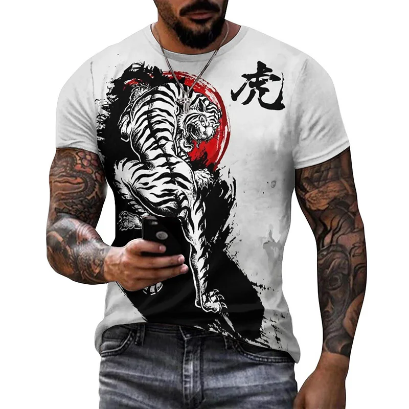 

Dragon Tiger Tee 3D Printed Animal Horror Graphic T Shirt Men Casual Streetwear Tops Fashion Hip Hop Short Sleeve Women Clothing