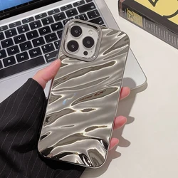 Wavy Pattern Candy Color Soft Shockproof Phone Case Cover - iPhone 7 8 6 6 S (Silver Plating)