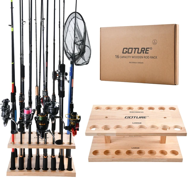 Goture Fishing Rod Holders 16-Rod Rack Vertical Rod Holder Wall Mount  Modular For Garage Fishing Pole Display Stand Fixed Frame - AliExpress