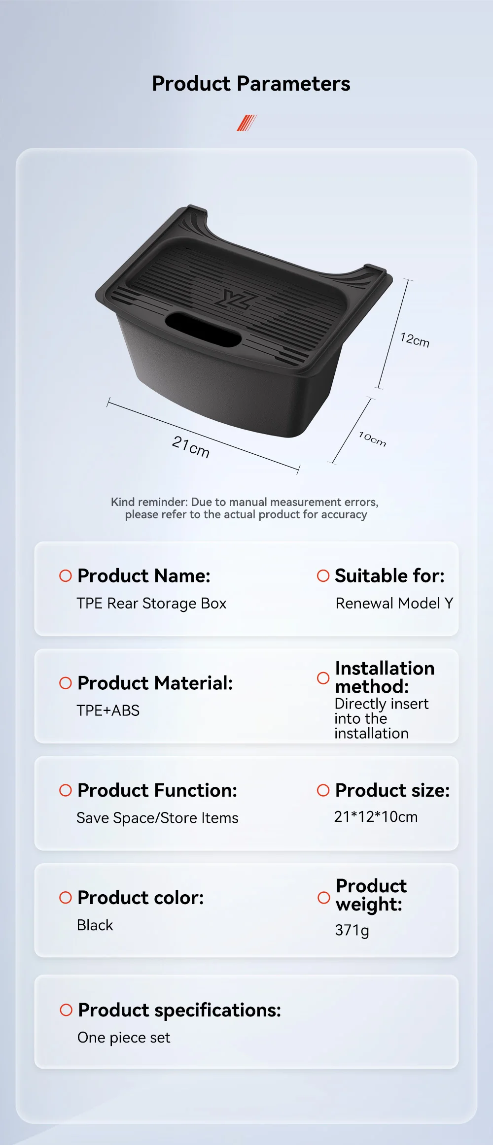 YZ Für Tesla Modell 3 Y Highland Juniper 2025, Rücksitz-Aufbewahrungsbox, Organizer, Mittelkonsolenbehälter, Rücksitz, Mülleimer, Müllsack – Detail 14