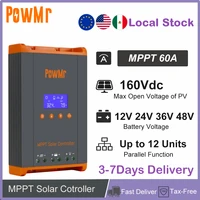 Contrôleur de charge solaire MPPT 60A en stock local 12V/24V/36V/48V, panneau solaire PV max 160V, parallèle max 12 unités, compatible LifePO4, pour camping-car et maison 1