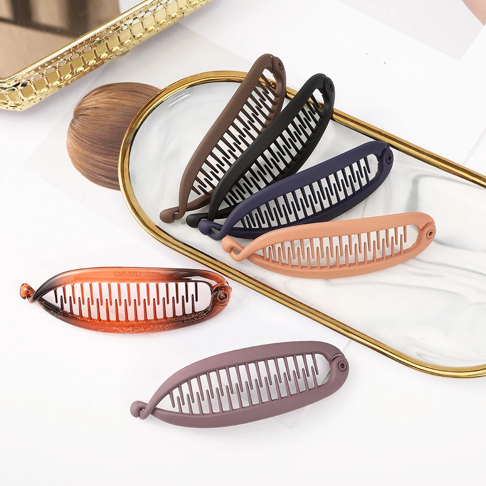 Banana Clip Vertical Hair Clip Ponytail Hair Clip Women Fashion Twist Clip Large Hair Volume  Headdress Hair Accessories