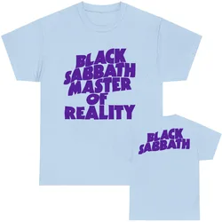 Vintage Black Sabbath Grunge Rock Band Cotton T - shirt - Unisex Summer Fashion - XS (Light - blue)