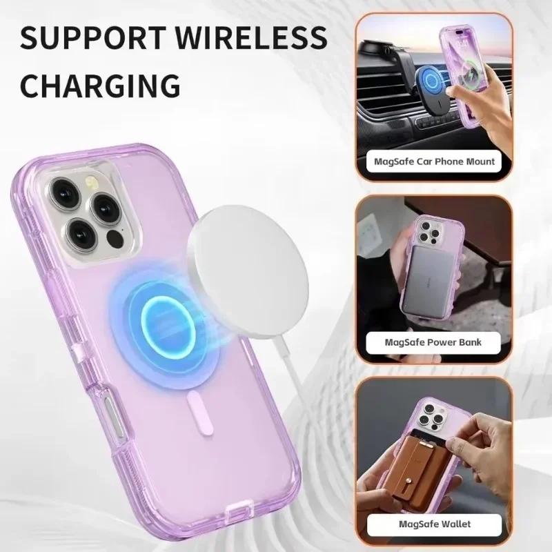 Heavy 3IN1 Mechanical OTT-Box Magnetic Charge Case For IPhone 17 Pro Max Air 16 15 14 13 12 Plus Enhanced Anti-Drop Bumper Cover view 4