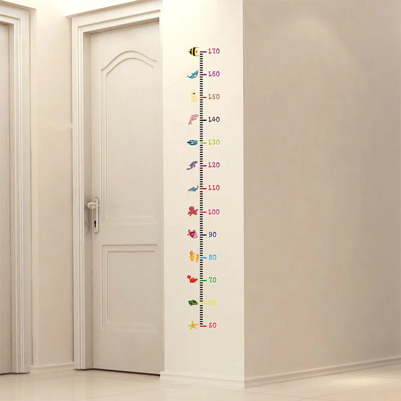 Cartoon Height Measure Wall Sticker for Kids Rooms Child Growth Ruler Stickers Gauge Growth Chart School Decals Nursery Bedroom