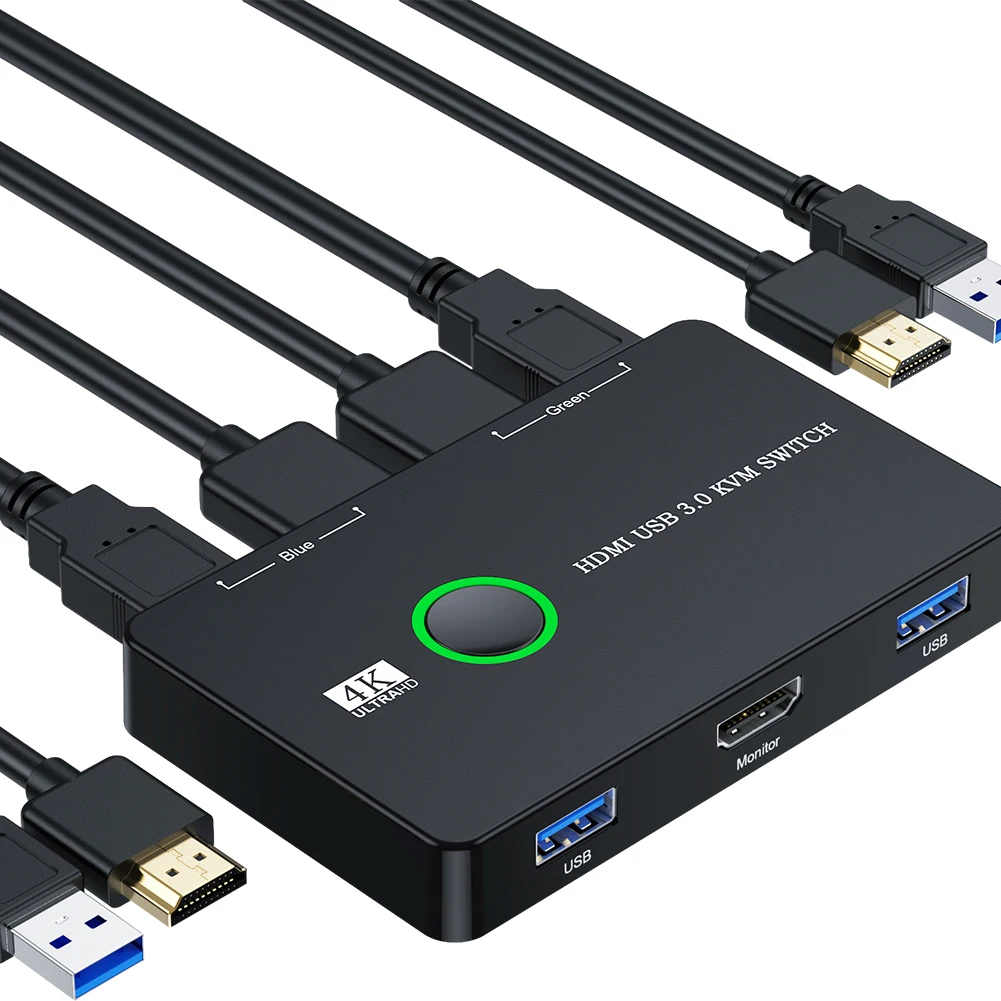 HDMI ȣȯ USB KVM ġ й, 콺  HD Ϳ, USB3.0, 4 Ʈ, 4K UHD