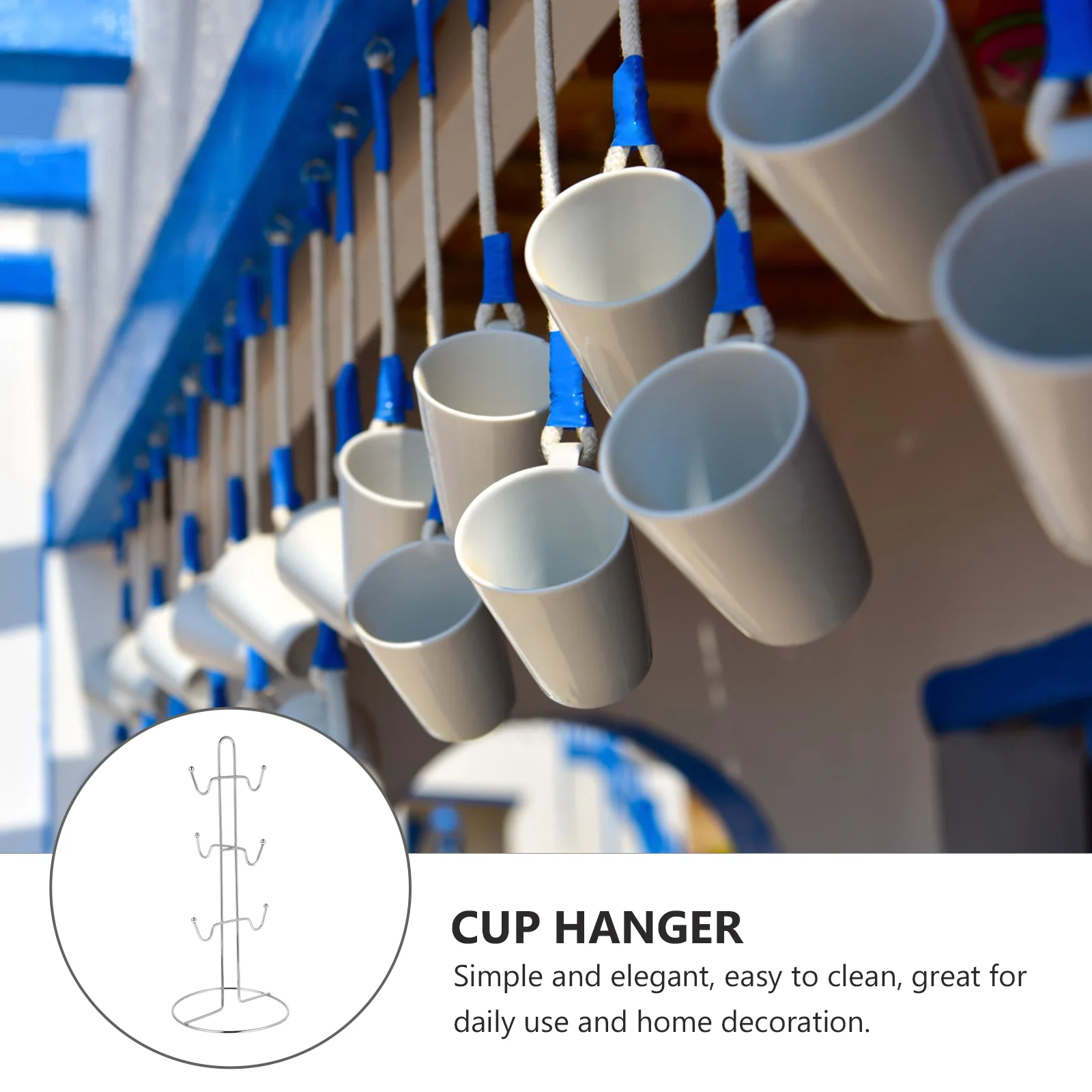 Coffee Cup Holder Espresso Mugs Hanger Hooks Rack Iron Organizer Drying Display