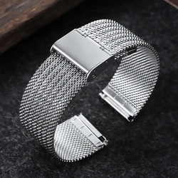 Elegant Milanese Stainless Steel Mesh Strap Bracelet - Universal Fit, Quick Release - 20mm (Silver)