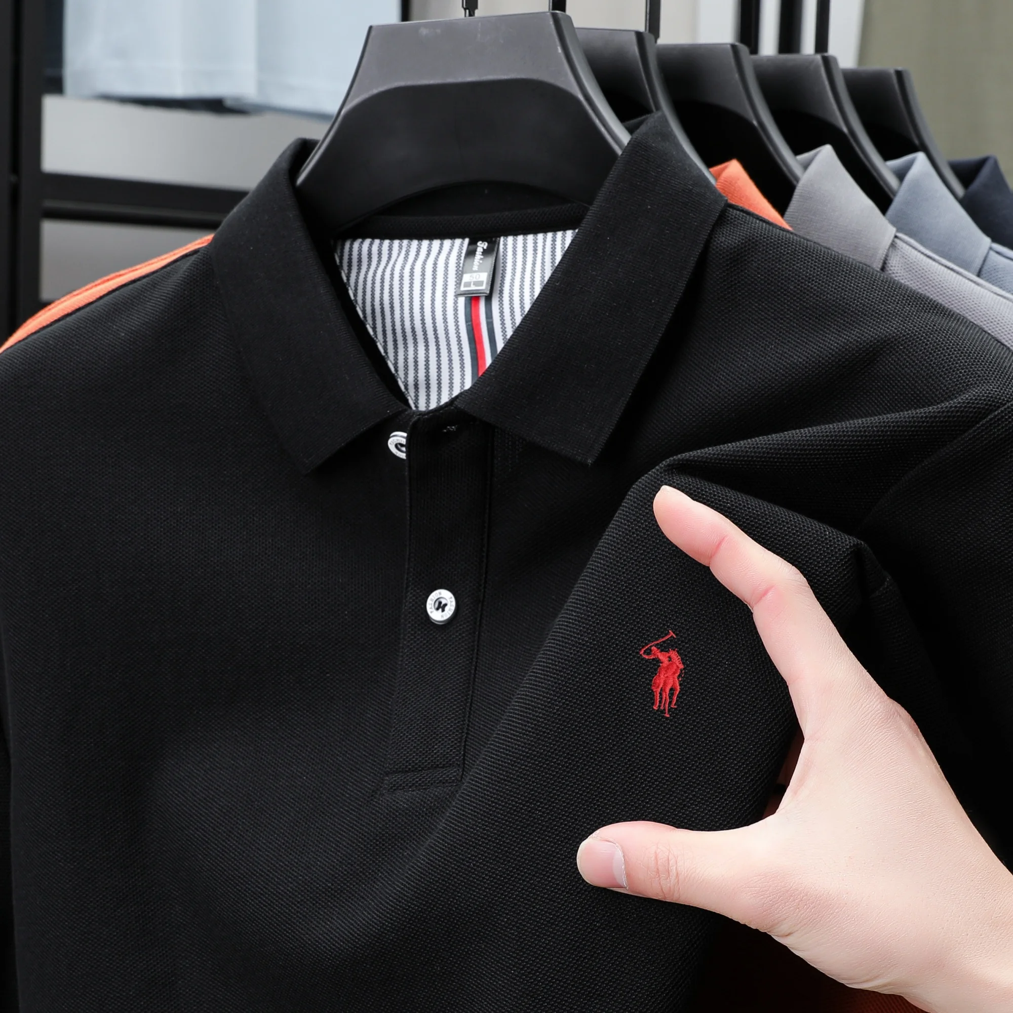 100% pure cotton men's high-end brand short sleeved polo shirt summer fashion hot selling pony embroidery golf Paul top T-shirt 11 Sb165687897a04a278cd08fa338fe4158c