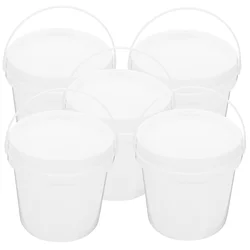 5Pcs Cleaning Bucket Pail Container Seal Lid Handle 1L Plastic Pail Cleaning Bucket Multipurpose Container Industrial All