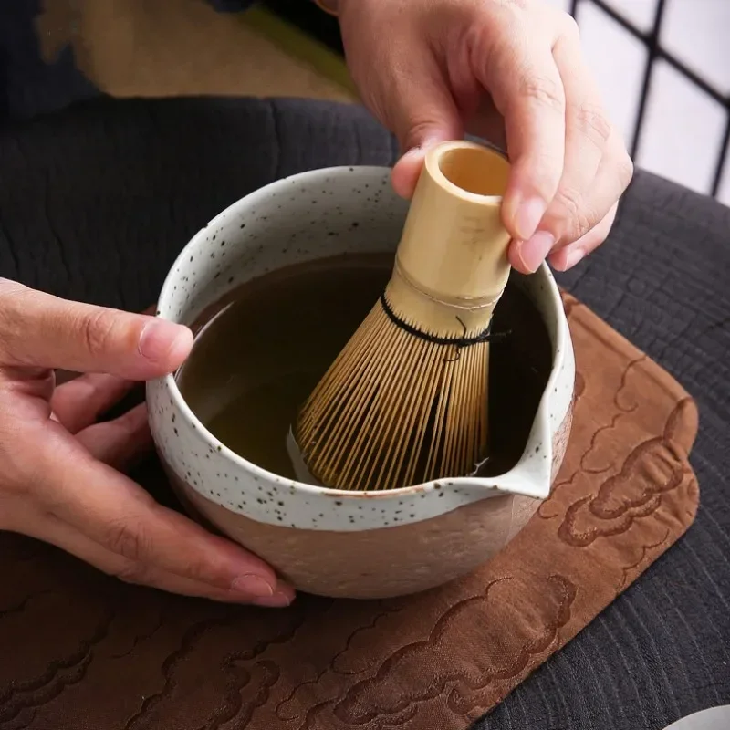Japanese Matcha Tea Set Bamboo Tea Brush Ceramic Bowl Composition Chinese Traditional Handmade Tools Holiday Gifts