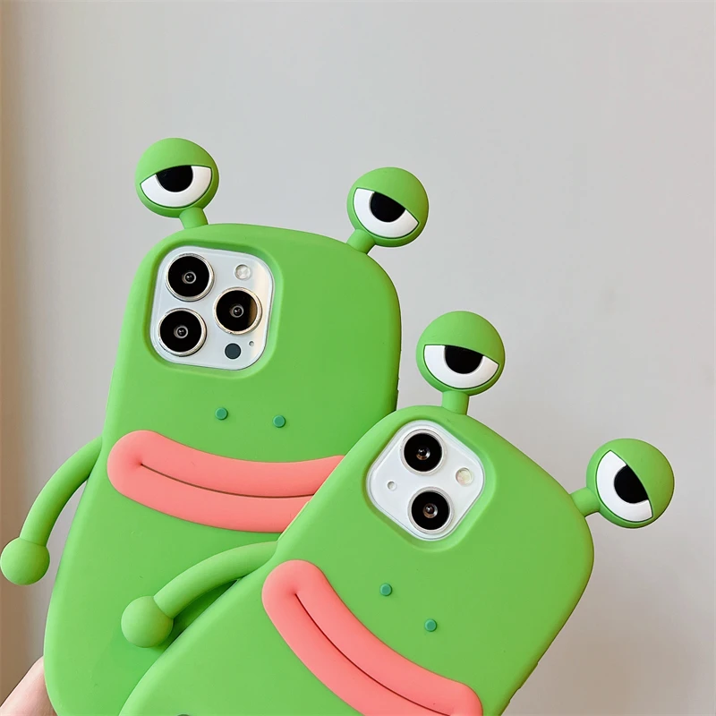 3D Sad Frog Cartoon Soft Silicone Funny Phone Case Cover