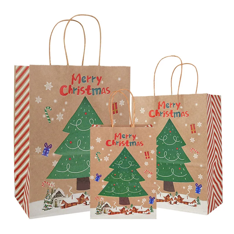 33/27/21cm Large Christmas Paper Gift Bags Merry Christmas Tree
