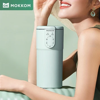 Mokkom 휴대용 소형 두유 메이커, 푸드 믹서기 믹서, 무필터 두유 착즙기, 1-2 인용 푸드 프로세서, 300ML